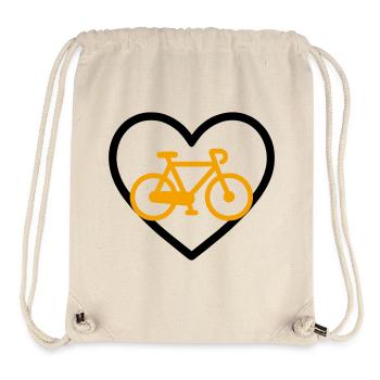 Cycling Heart Bicycle Sport Passion - Stanley/Stella Recycled Gym Bag - natural - Front