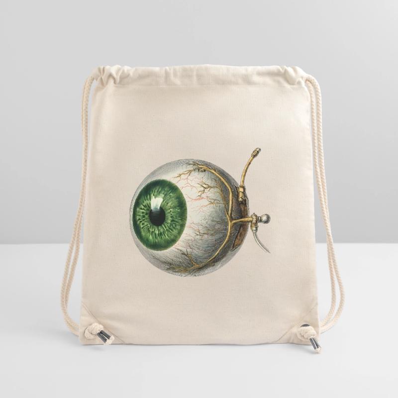 Œil anatomique à iris vert – Style vintage Sac à cordon recyclé Stanley/Stella