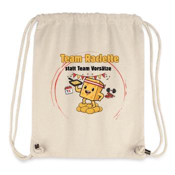 Team Raclette – La puissance du fromage avec humour - Sac à cordon recyclé Stanley/Stella - blanc naturel - Devant