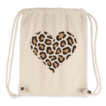 Leopardenherz-Druck - Stanley/Stella recycelter Gym Bag - Naturweiß - Vorne
