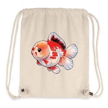 Grade blanc, orange, poisson rouge noir du quartier général d’Oranda - Sac à cordon recyclé Stanley/Stella - blanc naturel - Devant