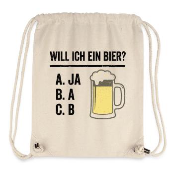 Une chemise en train de dire la bière pour hommes avec de l’humour - Sac à cordon recyclé Stanley/Stella - blanc naturel - Devant