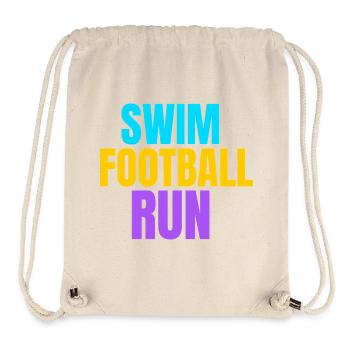 Funny funny Swim football run Text - Stanley/Stella Recycled Gym Bag - natural - Front