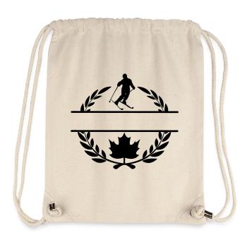 Kanada Ahornblatt mit Skifahrer, Skilorbeerkranz - Stanley/Stella recycelter Gym Bag - Naturweiß - Vorne