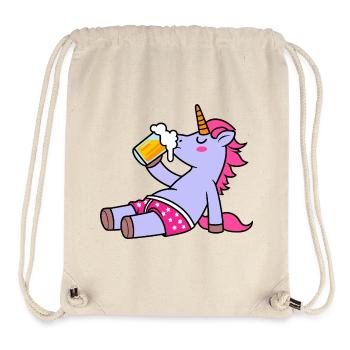 Pink Lila Einhorn Pferd Pony Bier Unterhose Herz - Stanley/Stella recycelter Gym Bag - Naturweiß - Vorne