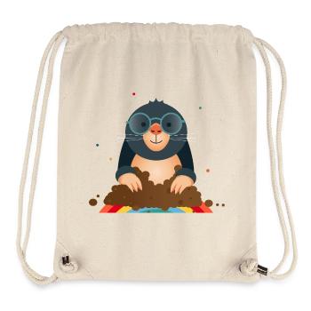 Sympathetic mole with glasses–Great animal motif - Stanley/Stella Recycled Gym Bag - natural - Front