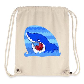 Requin sinistre - Sac à cordon recyclé Stanley/Stella - blanc naturel - Devant
