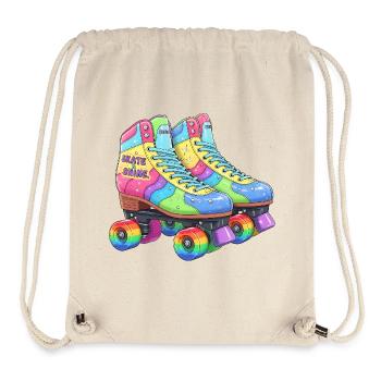 Retro Roller Skates Rainbow Skate & Shine Disco - Stanley/Stella Recycled Gym Bag - natural - Front