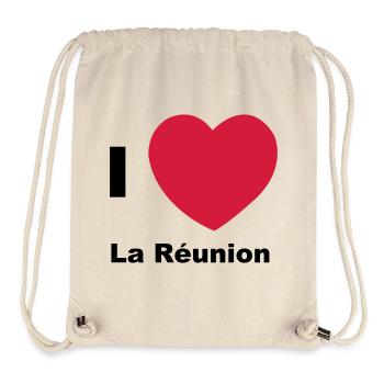 Ich liebe La Réunion - Stanley/Stella recycelter Gym Bag - Naturweiß - Vorne