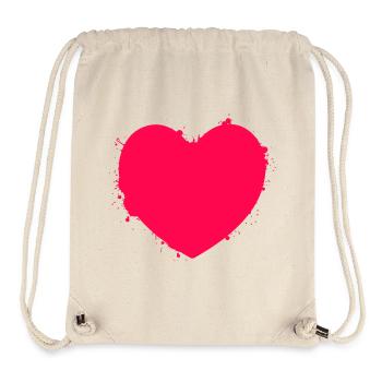 Cœur expressif avec des touches de couleur - Sac à cordon recyclé Stanley/Stella - blanc naturel - Devant