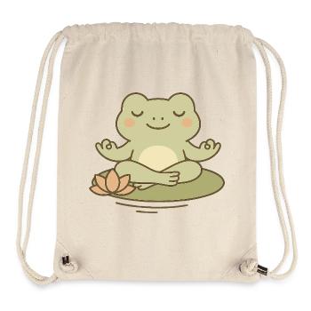 Meditierender Frosch auf Seerose - Stanley/Stella recycelter Gym Bag - Naturweiß - Vorne