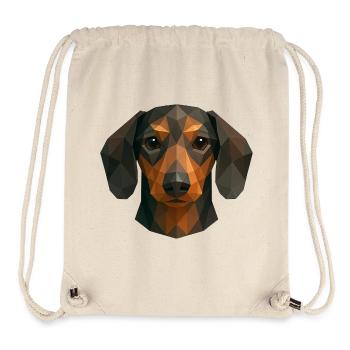 Teckel mignon – Polygon Dog Design - Sac à cordon recyclé Stanley/Stella - blanc naturel - Devant