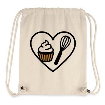 Gebäck Herz Schneebesen Süße Sahne Dessert - Stanley/Stella recycelter Gym Bag - Naturweiß - Vorne