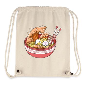 Japanisches Ozeanwellen-Ramen-Nudelsuppen-Kunstgeschenk - Stanley/Stella recycelter Gym Bag - Naturweiß - Vorne