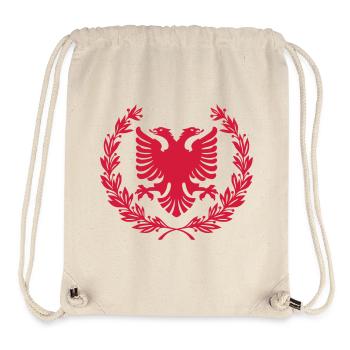Shqipe Wreath – Albania Laurel Double Head Eagle - Stanley/Stella Recycled Gym Bag - natural - Front