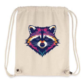 Color Explosion Raccoon Head - Stanley/Stella Recycled Gym Bag - natural - Front