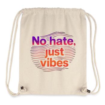 Colorful Waves Graphic No hate just vibes - Stanley/Stella Recycled Gym Bag - natural - Front