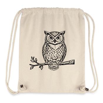 Owl Bird Gift Nature Lover Hiker - Stanley/Stella Recycled Gym Bag - natural - Front