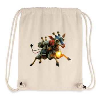Steampunk-Giraffen-Beleuchtetes Herz - Stanley/Stella recycelter Gym Bag - Naturweiß - Vorne