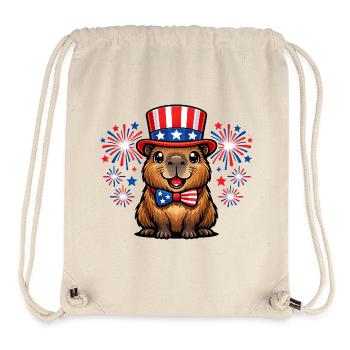 Capybara Wasserschwein Patriot Independence Day - Stanley/Stella Recycled Gym Bag - natural - Front