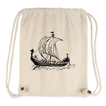 vikings Wickinger guerrier vikingboat boot10 - Sac à cordon recyclé Stanley/Stella - blanc naturel - Devant
