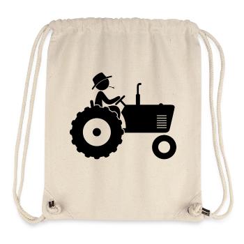 Bauer auf Traktor - Stanley/Stella recycelter Gym Bag - Naturweiß - Vorne