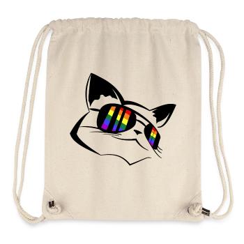 Pride Chat LGBT - Sac à cordon recyclé Stanley/Stella - blanc naturel - Devant