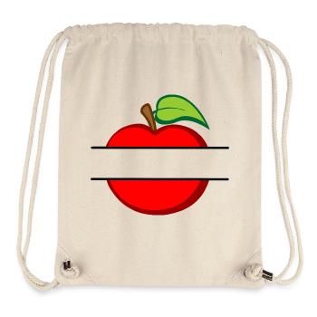 Red apple text cutout in apple - Stanley/Stella Recycled Gym Bag - natural - Front