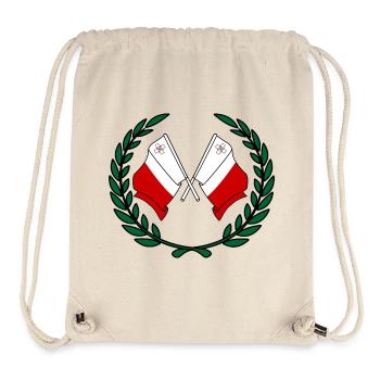 Flaggen Malta im Lorbeerkranz - Stanley/Stella recycelter Gym Bag - Naturweiß - Vorne