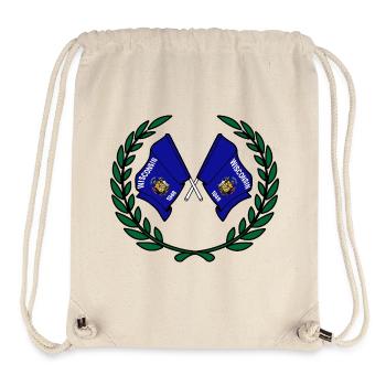 USA Wisconsin Flaggen im Lorbeerkranz - Stanley/Stella recycelter Gym Bag - Naturweiß - Vorne