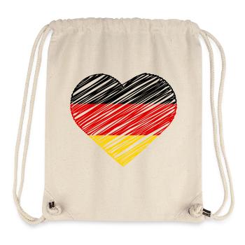 I Love Germany Flag Heart German Deutschland Shirt - Stanley/Stella recycelter Gym Bag - Naturweiß - Vorne