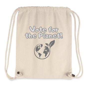 Votez pour la planète – Chemise de déclaration sur la crise climatique - Sac à cordon recyclé Stanley/Stella - blanc naturel - Devant