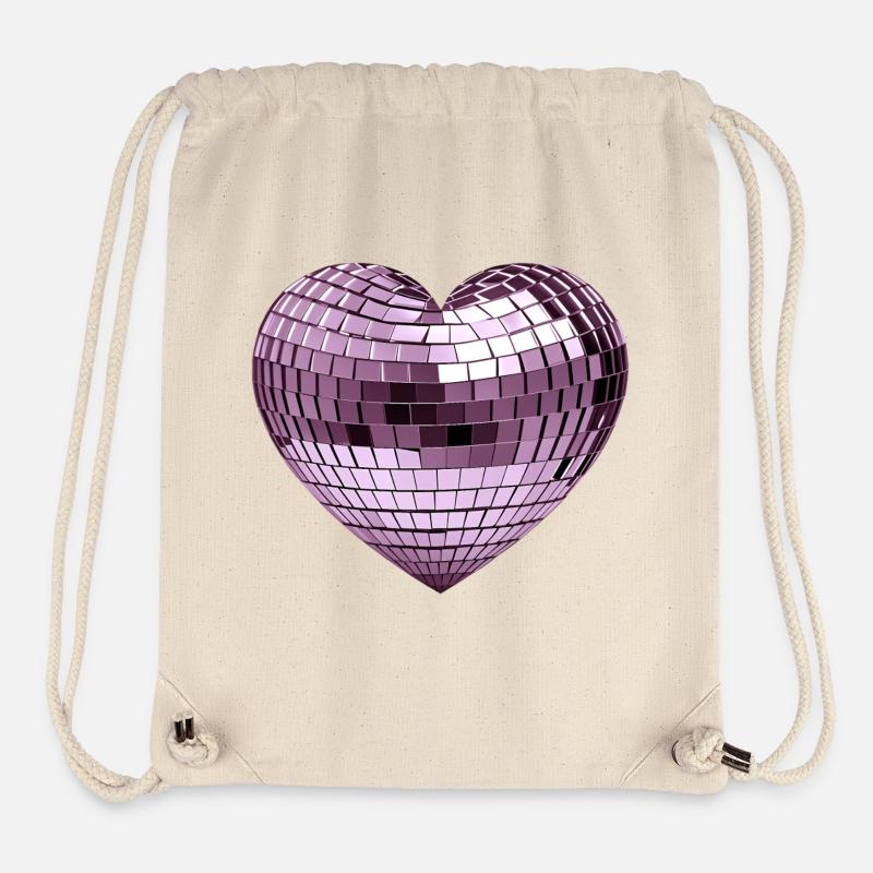 DISCO BALL LOVE #2 - peace & love - Stanley/Stella Recycled Gym Bag - natural