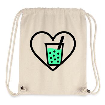 Bubble Tea Heart Boba Drink Sweet Trend - Stanley/Stella recycelter Gym Bag - Naturweiß - Vorne