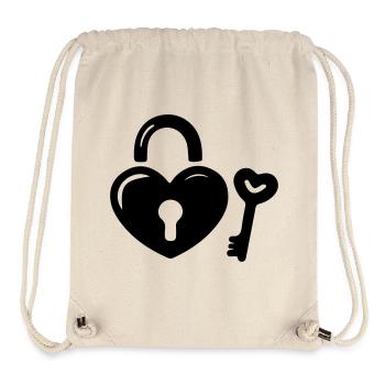 Herz Schlüssel - Stanley/Stella recycelter Gym Bag - Naturweiß - Vorne