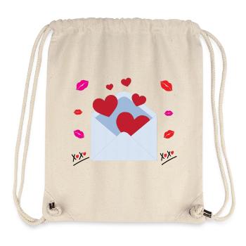 Valentinstags-Liebesumarmungen und Küsse Botschaft im Umschlag - Stanley/Stella recycelter Gym Bag - Naturweiß - Vorne