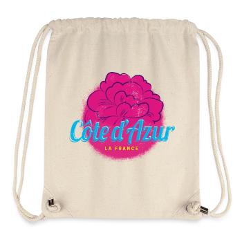 Côte d'Azur Retro Oleander France Souvenir - Sac à cordon recyclé Stanley/Stella - blanc naturel - Devant
