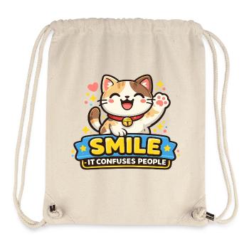 Lächelnde Katze Verwirrt Menschen - Stanley/Stella recycelter Gym Bag - Naturweiß - Vorne