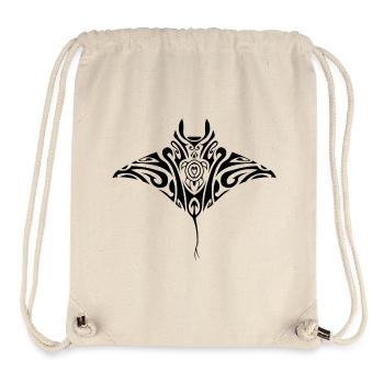 Raie manta-2-noir.png - Sac à cordon recyclé Stanley/Stella - blanc naturel - Devant