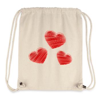 CŒUR. CŒURS. SAINT VALENTIN. LOVE. AMOUR. HEART - Sac à cordon recyclé Stanley/Stella - blanc naturel - Devant