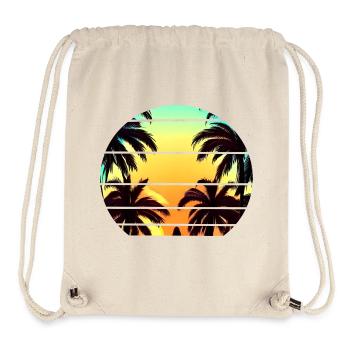 Coucher de soleil sous les palmiers - Sac à cordon recyclé Stanley/Stella - blanc naturel - Devant
