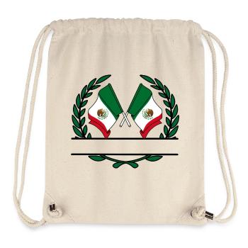 Drapeaux Mexique couronne de laurier bannière - Sac à cordon recyclé Stanley/Stella - blanc naturel - Devant
