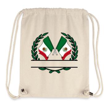Drapeaux Mexique bannière couronne de laurier - Sac à cordon recyclé Stanley/Stella - blanc naturel - Devant