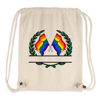 Fahnen Regenbogen Lorbeerkranz Banner - Stanley/Stella recycelter Gym Bag - Naturweiß - Vorne