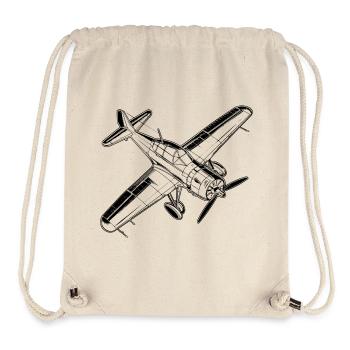Propeller Plane Sketch - Stanley/Stella Recycled Gym Bag - natural - Front