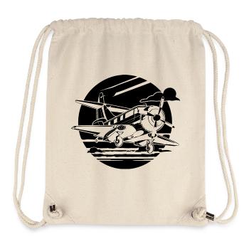 Propeller Plane Drawing - Stanley/Stella Recycled Gym Bag - natural - Front