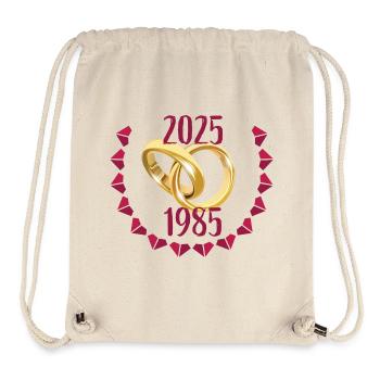 RUBIN Hochzeit 40 Jahre Hochzeitsjubiläum - Stanley/Stella recycelter Gym Bag - Naturweiß - Vorne