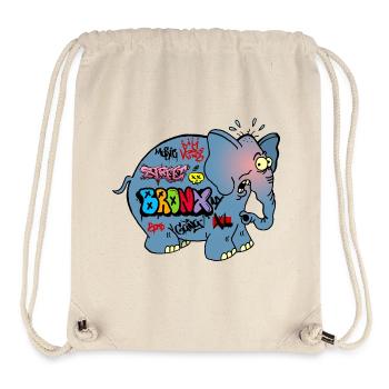 éléphant tagué - Sac à cordon recyclé Stanley/Stella - blanc naturel - Devant
