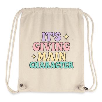 Main-Character-Vibes - Stanley/Stella recycelter Gym Bag - Naturweiß - Vorne