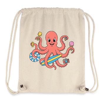 Summer octopus with surf and accessories - Stanley/Stella Recycled Gym Bag - natural - Front